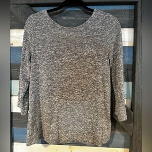Market & Spruce Heathered Gray Long Sleeve Top